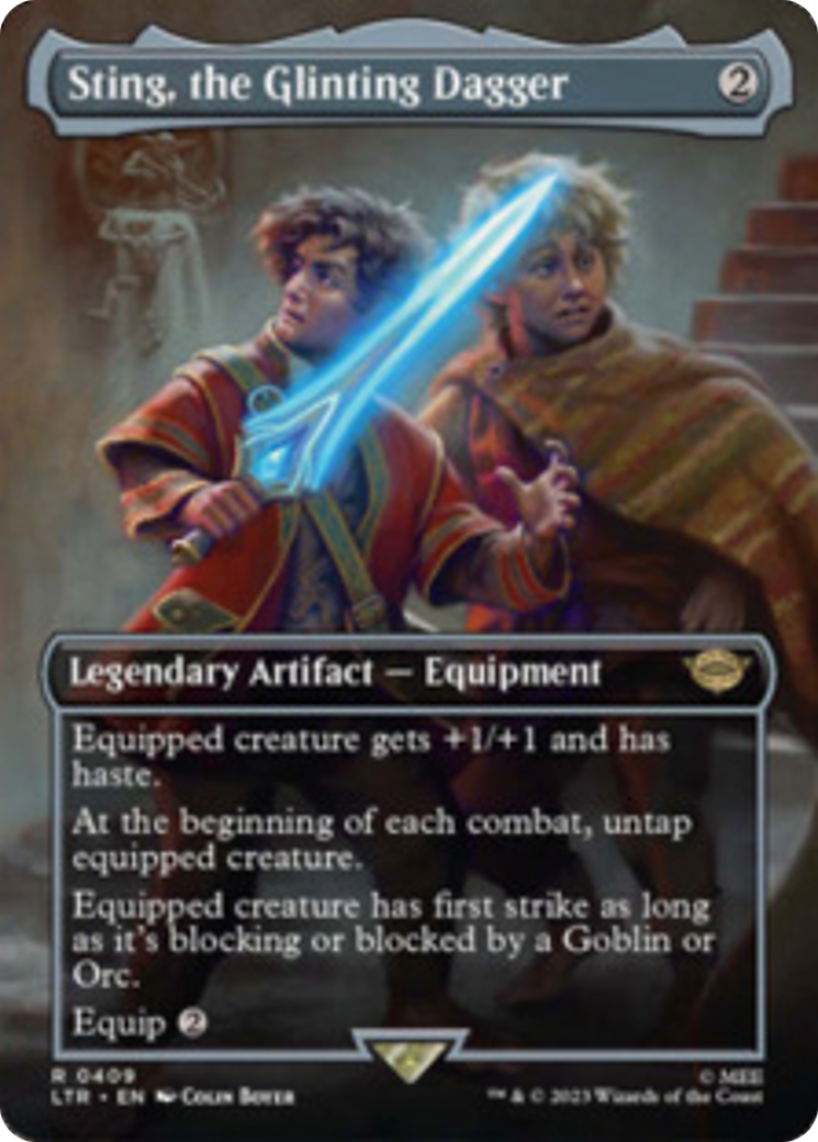 Sting, the Glinting Dagger (Borderless Alternate Art) [The Lord of the Rings: Tales of Middle-Earth] | Clutch Gaming