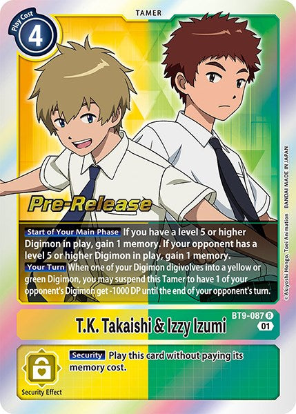 T.K. Takaishi & Izzy Izumi [BT9-087] [X Record Pre-Release Promos] | Clutch Gaming