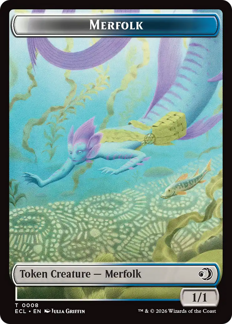 Merfolk // Worm Double-Sided Token [Lorwyn Eclipsed Tokens] | Clutch Gaming