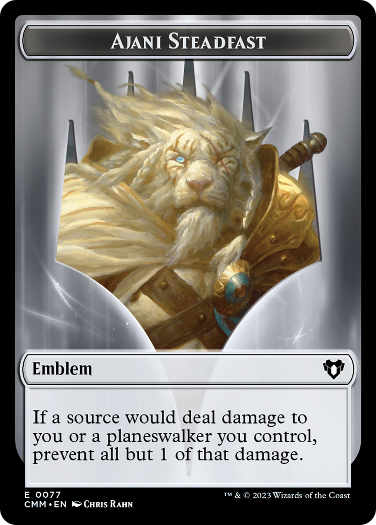 Ajani Steadfast Emblem // Wizard Double-Sided Token [Commander Masters Tokens] | Clutch Gaming