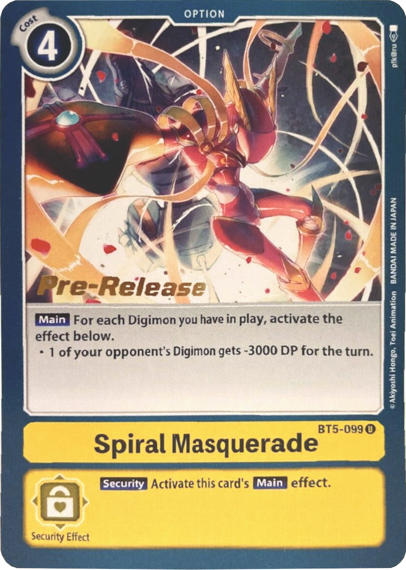 Spiral Masquerade [BT5-099] [Battle of Omni Pre-Release Promos] | Clutch Gaming