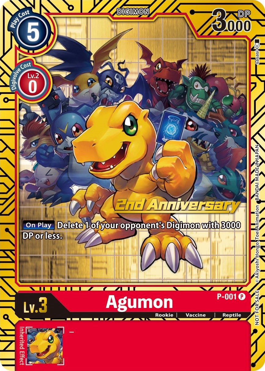 Agumon [P-001] (2nd Anniversary Card Set) [Promotional Cards] | Clutch Gaming