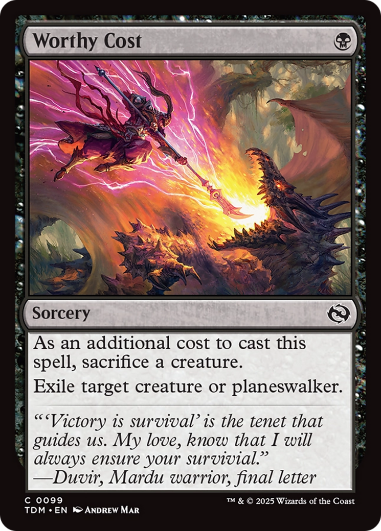 Worthy Cost [Tarkir: Dragonstorm] | Clutch Gaming