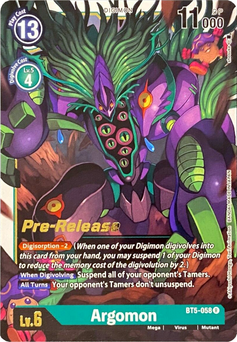 Argomon [BT5-058] [Battle of Omni Pre-Release Promos] | Clutch Gaming