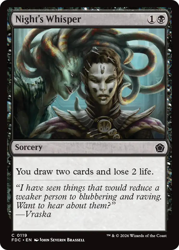 Night's Whisper [Foundations Commander] | Clutch Gaming