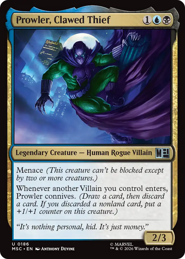 Prowler, Clawed Thief (Surge Foil) [Marvel Super Heroes] | Clutch Gaming