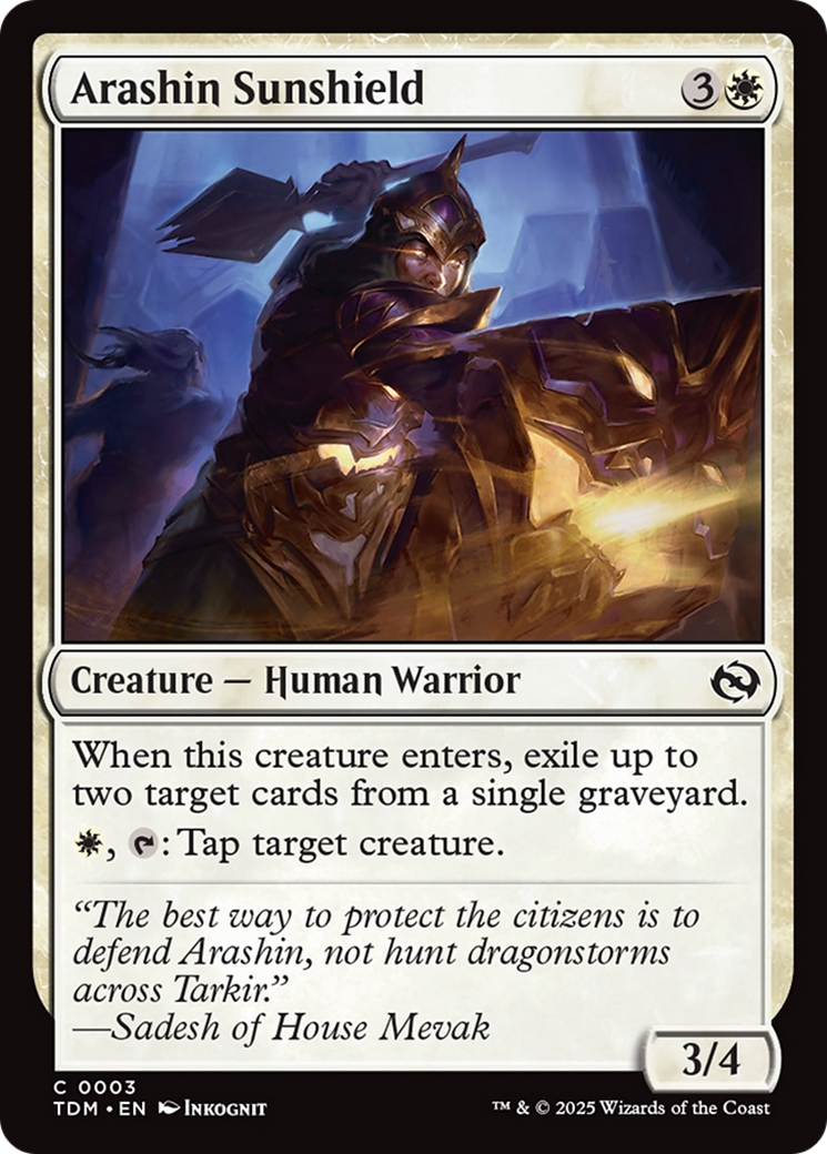 Arashin Sunshield [Tarkir: Dragonstorm] | Clutch Gaming
