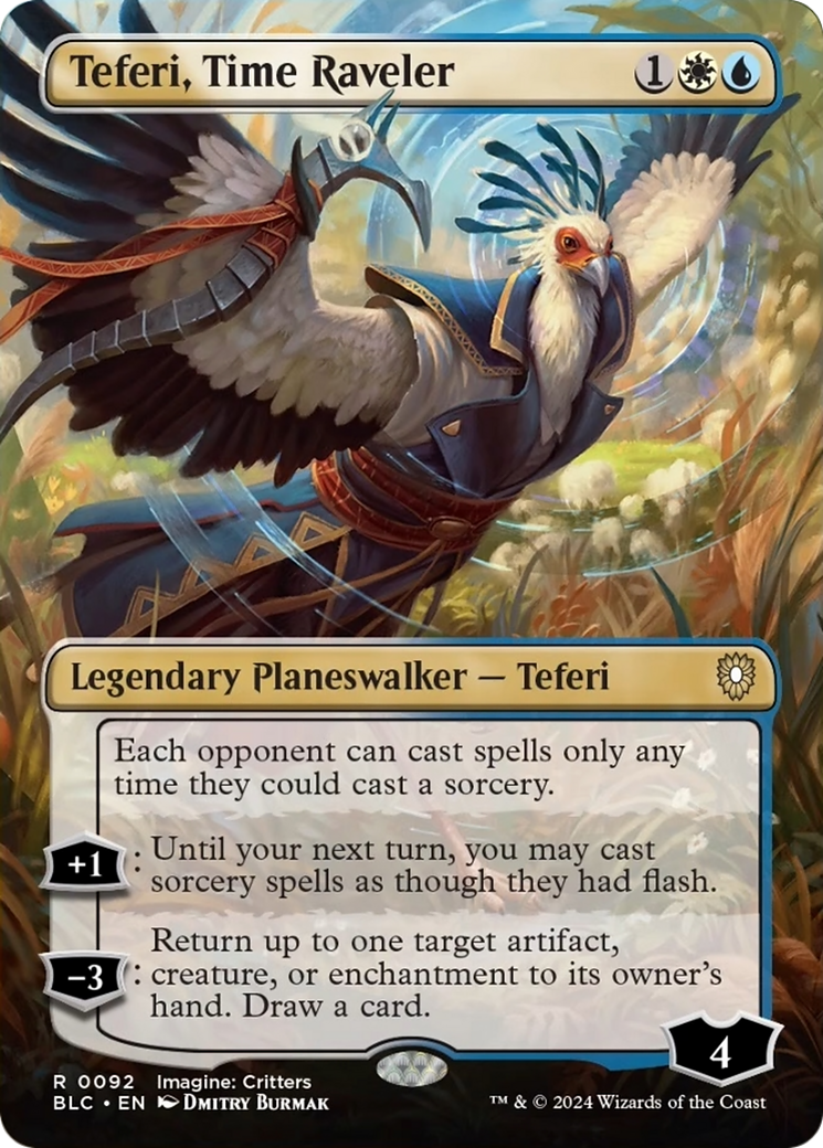 Teferi, Time Raveler (Borderless) [Bloomburrow Commander] | Clutch Gaming