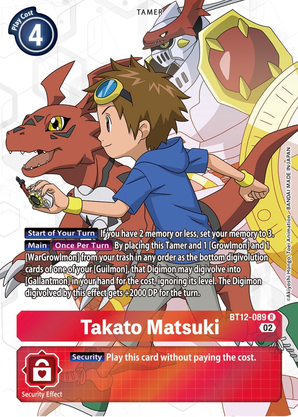 Takato Matsuki [BT12-089] (Alternate Art) [Across Time] | Clutch Gaming