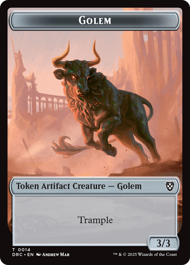 Golem (0014) // Golem (0015) Double-Sided Token [Aetherdrift Tokens] | Clutch Gaming