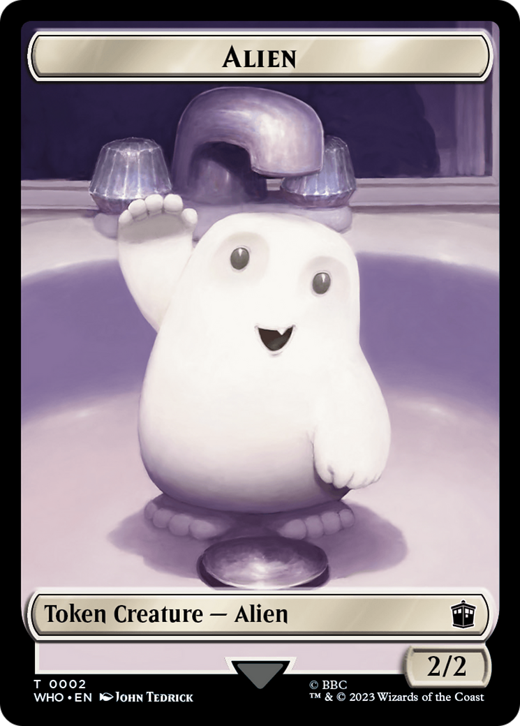 Alien // Alien Salamander Double-Sided Token [Doctor Who Tokens] | Clutch Gaming