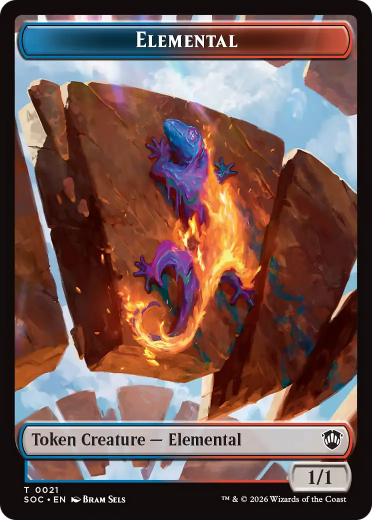 Elemental (0021) // Phyrexian Myr Double-Sided Token [Secrets of Strixhaven Commander Tokens] | Clutch Gaming
