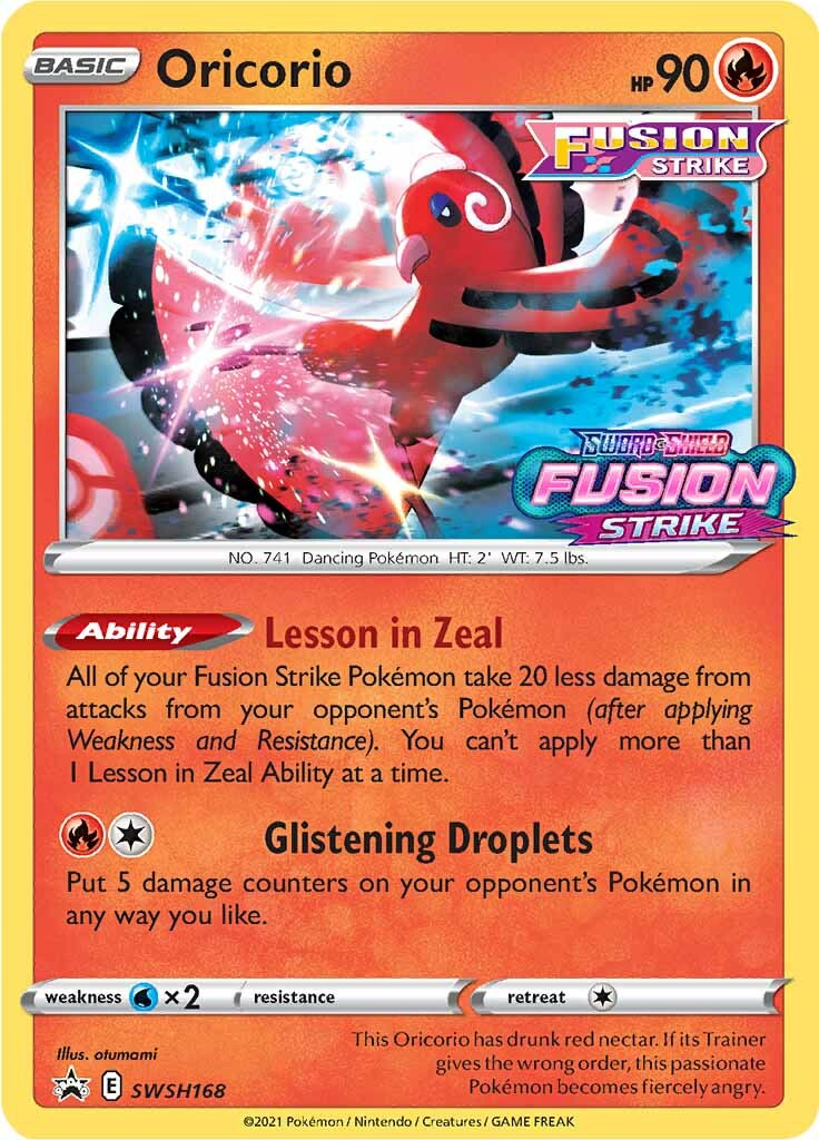 Oricorio (SWSH168) (Prerelease Promo) [Sword & Shield: Black Star Promos] | Clutch Gaming