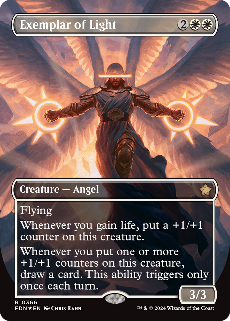 Exemplar of Light (Borderless) (Mana Foil) [Foundations] | Clutch Gaming