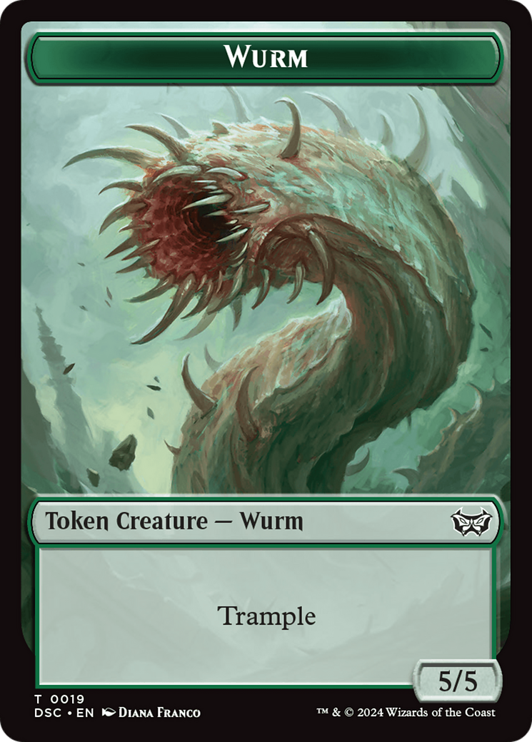 Wurm (0019) // Insect (0010) Double-Sided Token [Duskmourn: House of Horror Commander Tokens] | Clutch Gaming