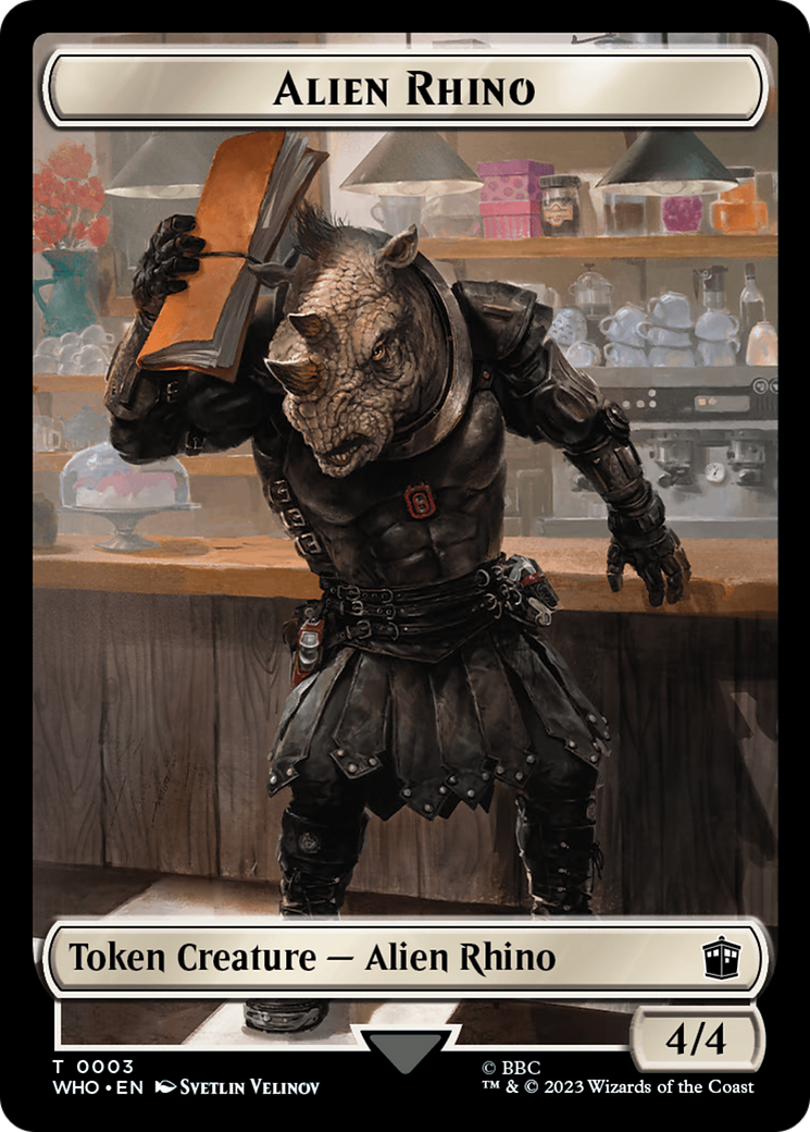 Alien Rhino // Mutant Double-Sided Token [Doctor Who Tokens] | Clutch Gaming