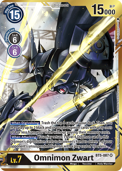 Omnimon Zwart [BT5-087] (Alternate Art - Kenji Watanabe) [Battle of Omni] | Clutch Gaming