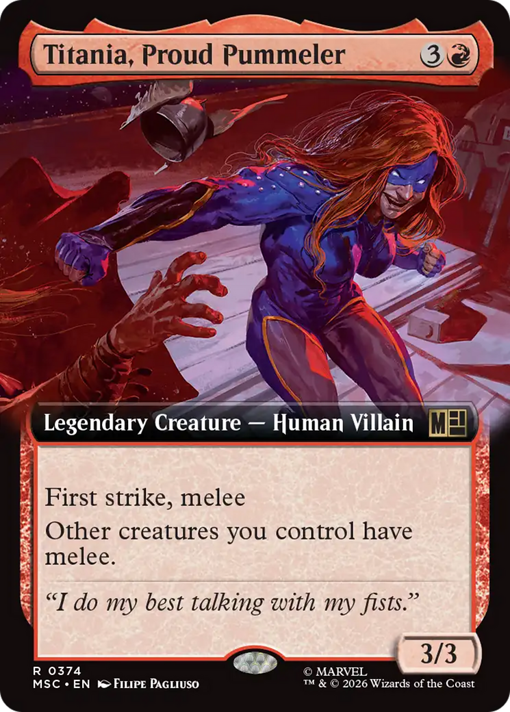 Titania, Proud Pummeler (Extended Art) [Marvel Super Heroes Commander] | Clutch Gaming