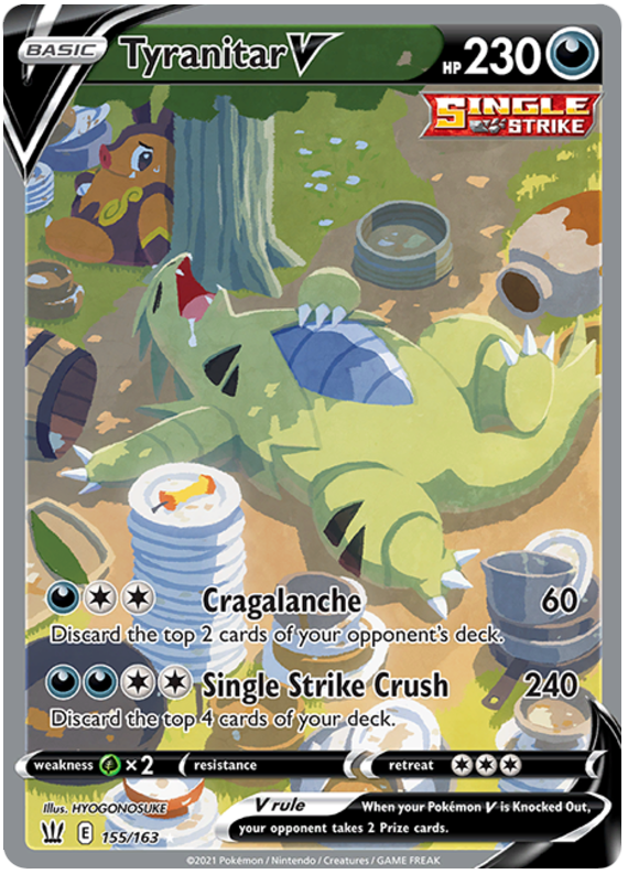 Tyranitar V (155/163) [Sword & Shield: Battle Styles] | Clutch Gaming