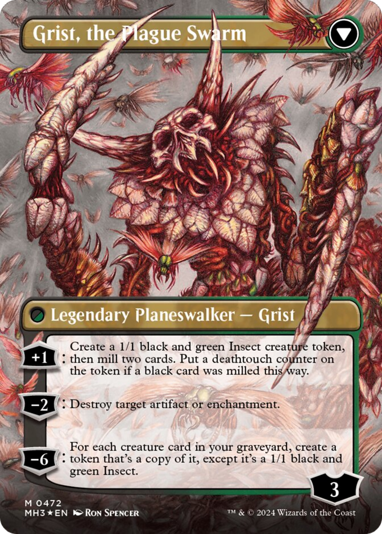 Grist, Voracious Larva // Grist, the Plague Swarm (Borderless) (Textured Foil) [Modern Horizons 3] | Clutch Gaming