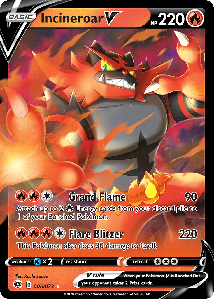 Incineroar V (008/073) [Sword & Shield: Champion's Path] | Clutch Gaming