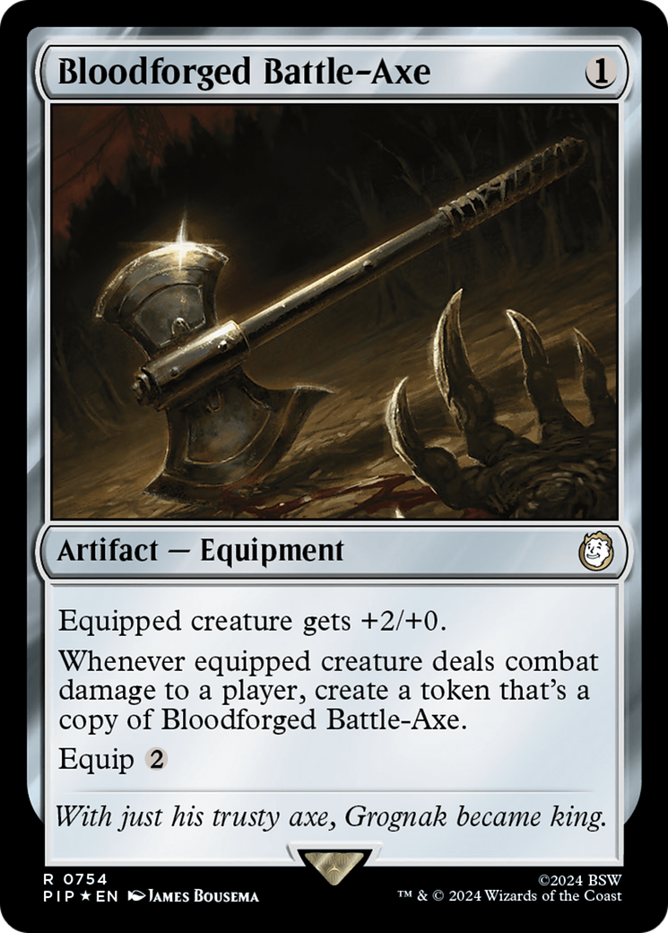 Bloodforged Battle-Axe (Surge Foil) [Fallout] | Clutch Gaming