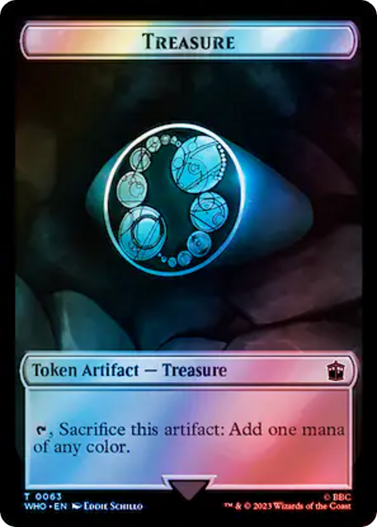 Alien Angel // Treasure (0063) Double-Sided Token (Surge Foil) [Doctor Who Tokens] | Clutch Gaming