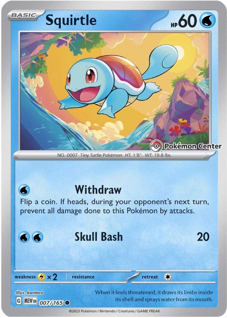 Squirtle (007/165) (Pokemon Center Exclusive) [Scarlet & Violet: Black Star Promos] | Clutch Gaming