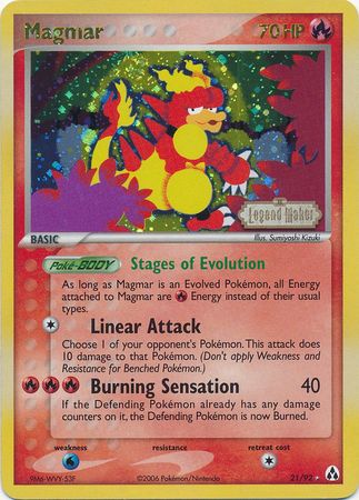 Magmar (21/92) (Stamped) [EX: Legend Maker] | Clutch Gaming