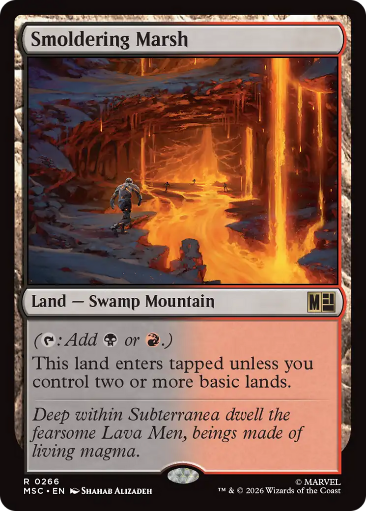Smoldering Marsh (Surge Foil) [Marvel Super Heroes Commander] | Clutch Gaming