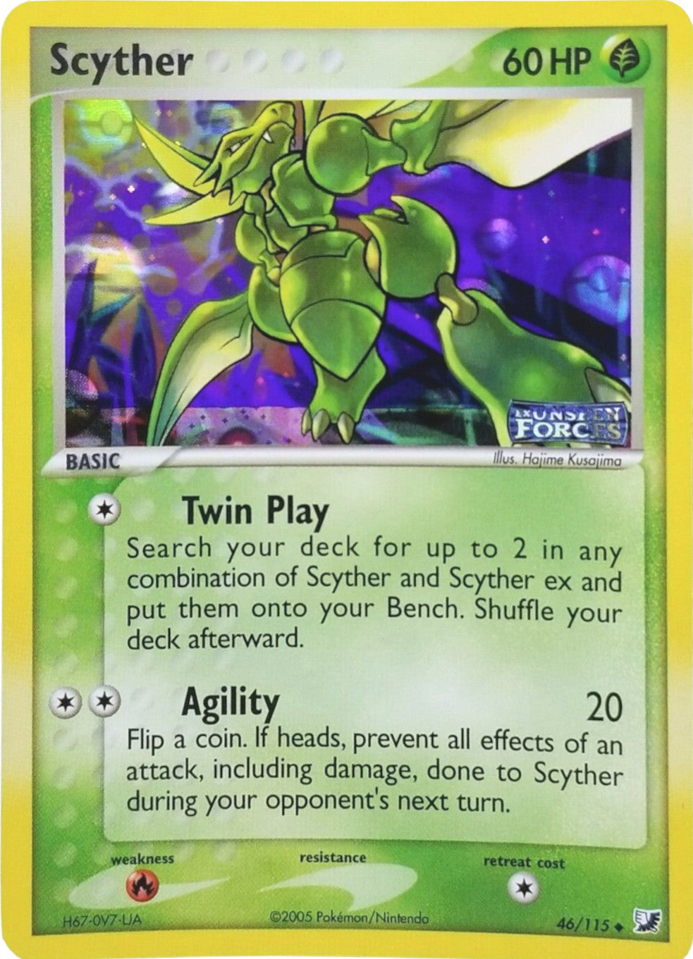 Scyther (46/115) (Stamped) [EX: Unseen Forces] | Clutch Gaming