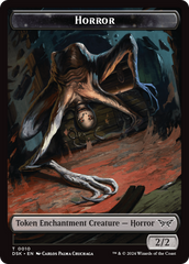 Horror // Glimmer Double-Sided Token [Duskmourn: House of Horror Tokens] | Clutch Gaming