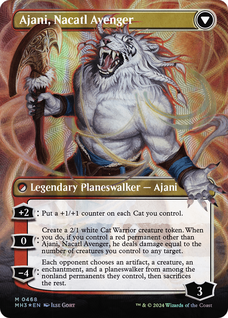 Ajani, Nacatl Pariah // Ajani, Nacatl Avenger (Borderless) (Textured Foil) [Modern Horizons 3] | Clutch Gaming