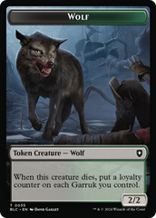 Human Soldier // Wolf (035) Double-Sided Token [Bloomburrow Commander Tokens] | Clutch Gaming