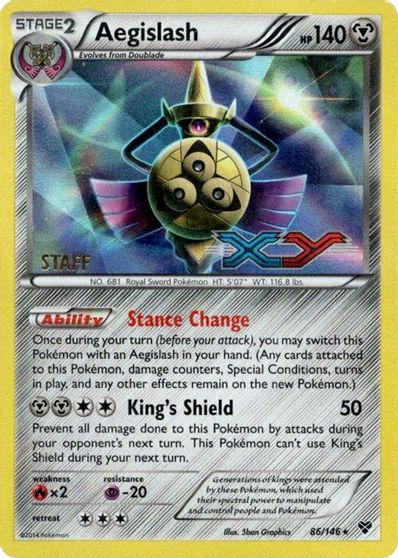 Aegislash (86/146) (Staff Prerelease Promo) [XY: Black Star Promos] | Clutch Gaming