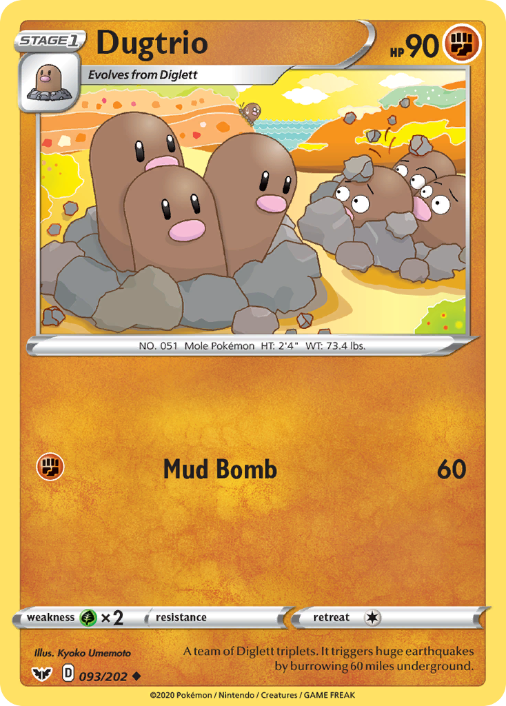 Dugtrio (093/202) [Sword & Shield: Base Set] | Clutch Gaming