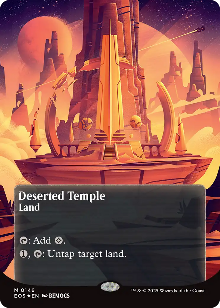 Deserted Temple (0146) (Borderless) (Galaxy Foil) [Edge of Eternities: Stellar Sights] | Clutch Gaming