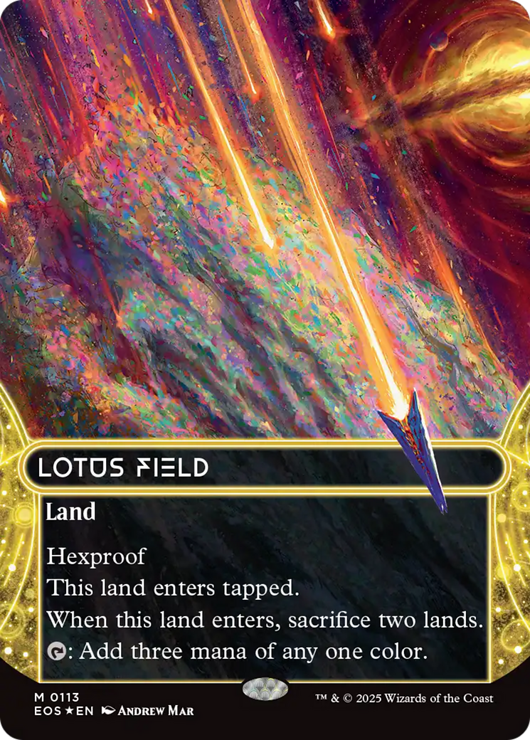 Lotus Field (0113) (Borderless) (Galaxy Foil) [Edge of Eternities: Stellar Sights] | Clutch Gaming