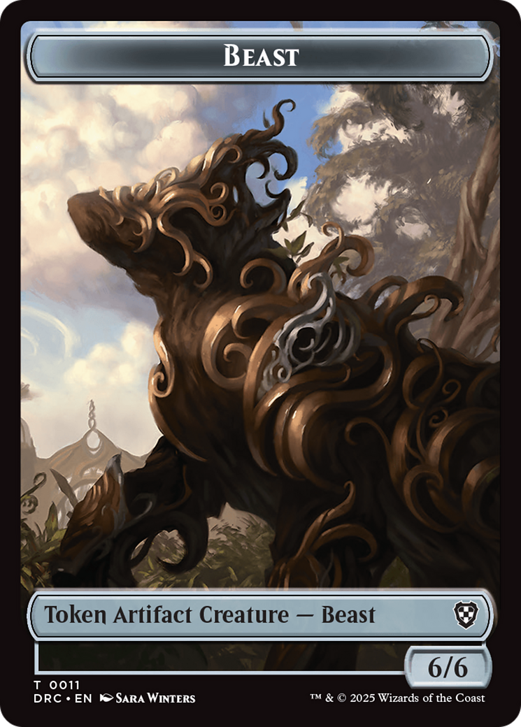 Construct // Beast (0011) Double-Sided Token [Aetherdrift Tokens] | Clutch Gaming