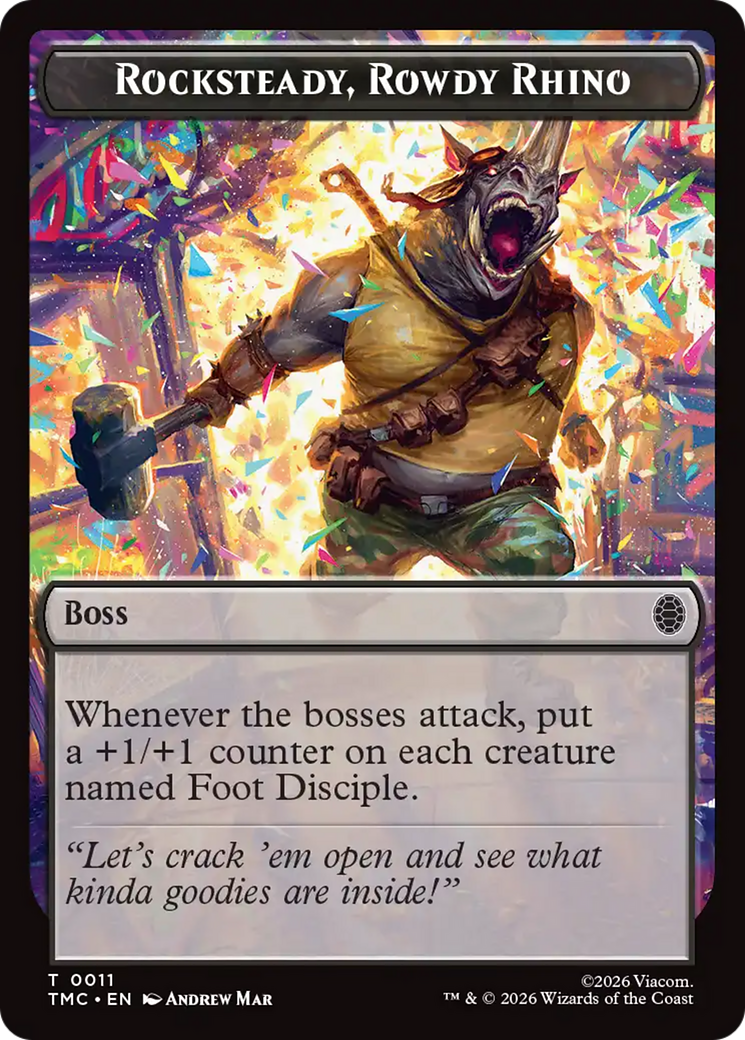 Rocksteady, Rowdy Rhino [Teenage Mutant Ninja Turtles Commander Tokens] | Clutch Gaming