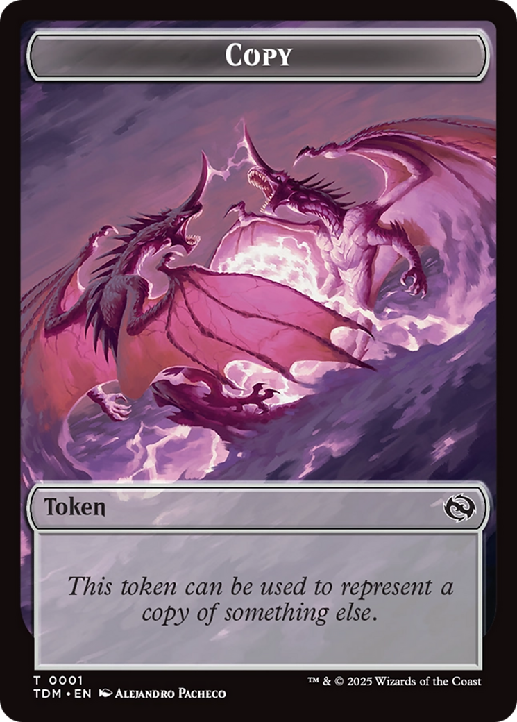 Copy // Dragon (0014) Double-Sided Token [Tarkir: Dragonstorm Commander Tokens] | Clutch Gaming