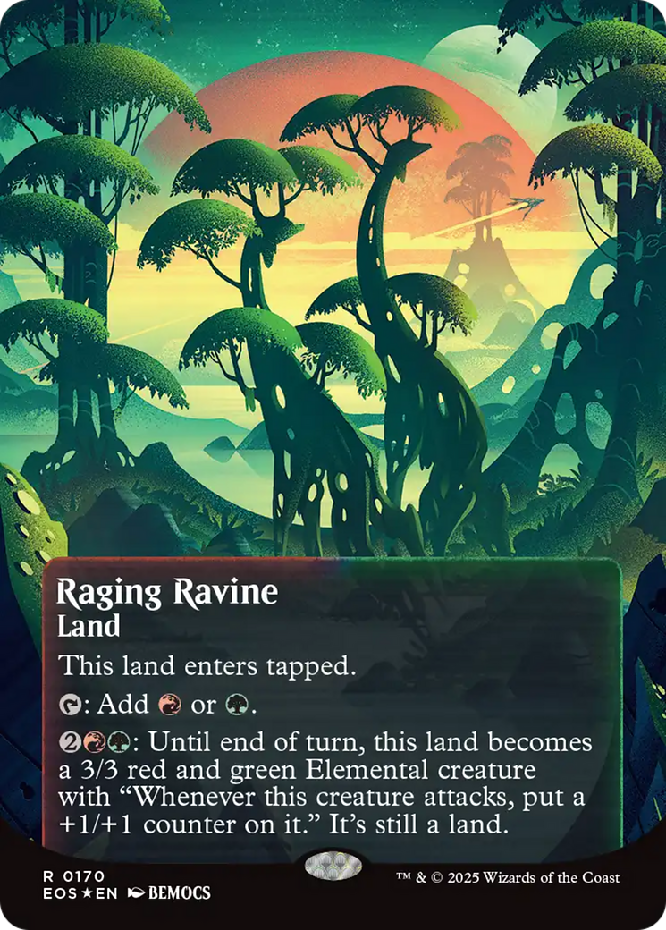 Raging Ravine (0170) (Borderless) (Galaxy Foil) [Edge of Eternities: Stellar Sights] | Clutch Gaming