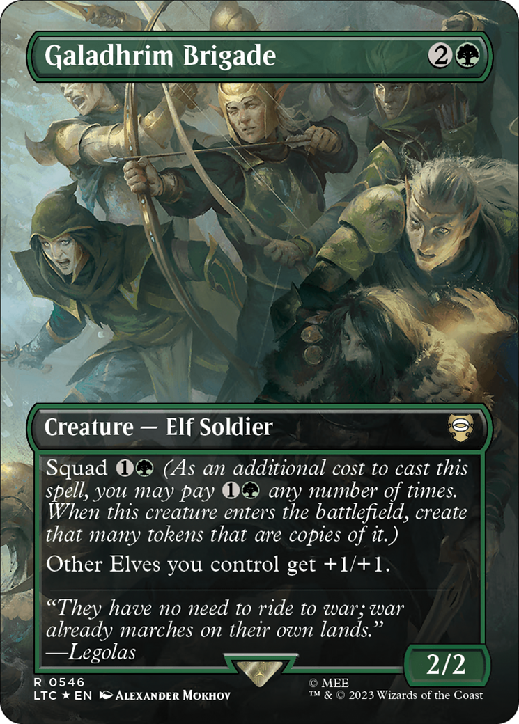 Galadhrim Brigade (Borderless) (Surge Foil) [The Lord of the Rings: Tales of Middle-Earth Commander] | Clutch Gaming