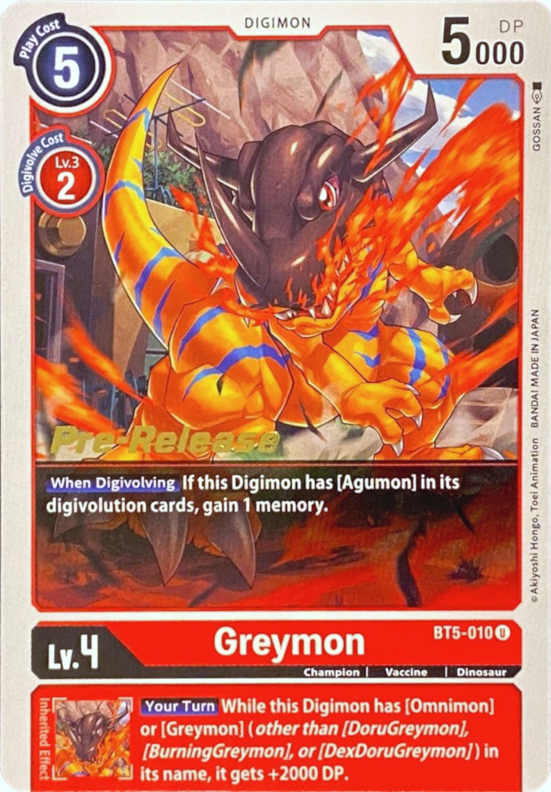 Greymon [BT5-010] [Battle of Omni Pre-Release Promos] | Clutch Gaming