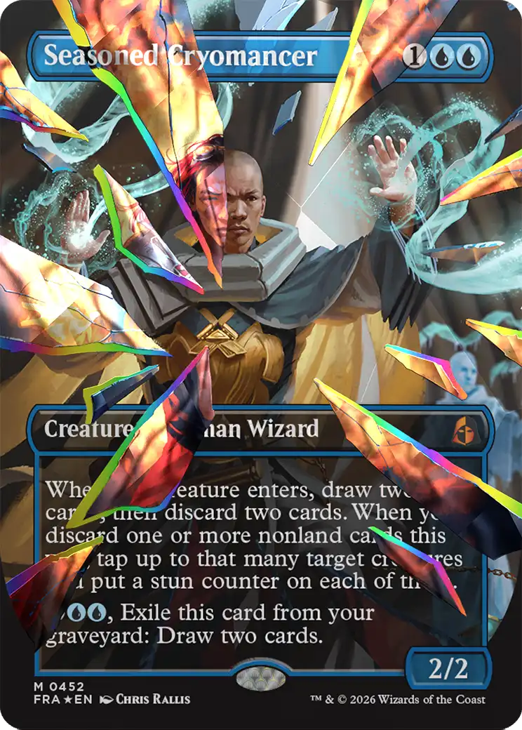 Seasoned Cryomancer (Borderless) (Facet Foil) (0452) [Reality Fracture] | Clutch Gaming