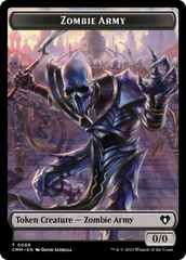 Human Warrior // Zombie Army Double-Sided Token [Commander Masters Tokens] | Clutch Gaming