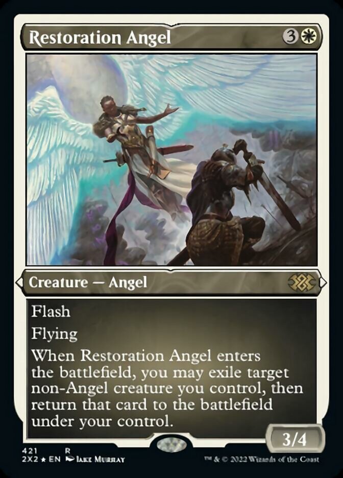 Restoration Angel (Foil Etched) [Double Masters 2022] | Clutch Gaming