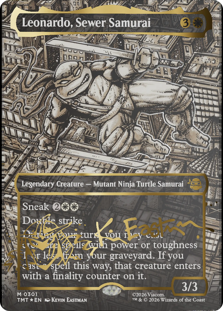 Leonardo, Sewer Samurai (Borderless) (Gold-Stamped Signature) [Teenage Mutant Ninja Turtles] | Clutch Gaming