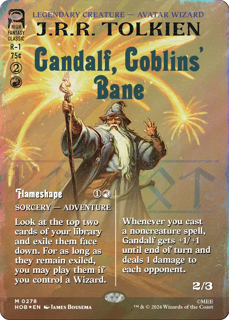 Gandalf, Goblins' Bane (Borderless) (Surge Foil) [The Hobbit] | Clutch Gaming