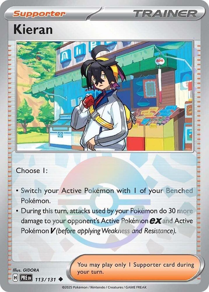 Kieran (113/131) (Poke Ball Pattern) [Scarlet & Violet: Prismatic Evolutions] | Clutch Gaming